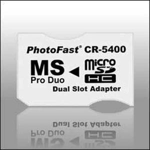 Adaptér 2xmicroSDHC na MS Pro Duo s dvojitým slotem pro karty MicroSDHC