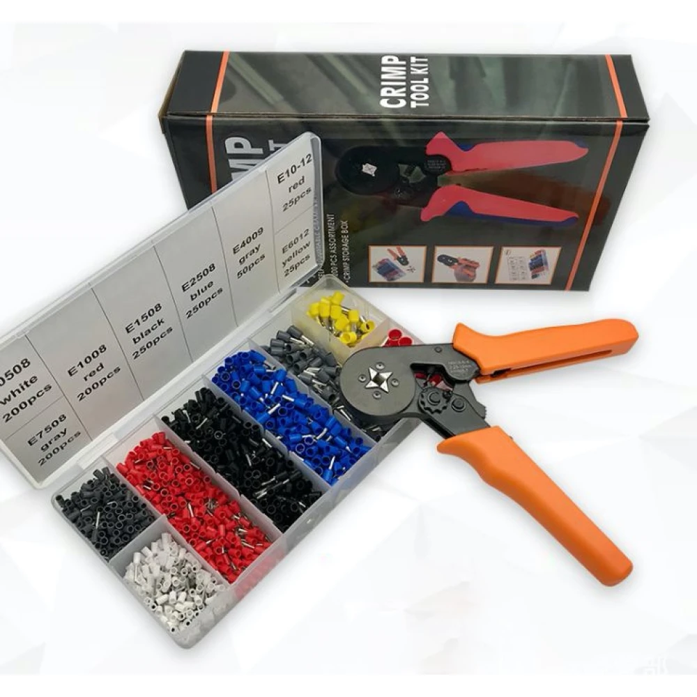 Krimpovací kleště s koncovkami 0.25-10 mm² - sada 1200 ks