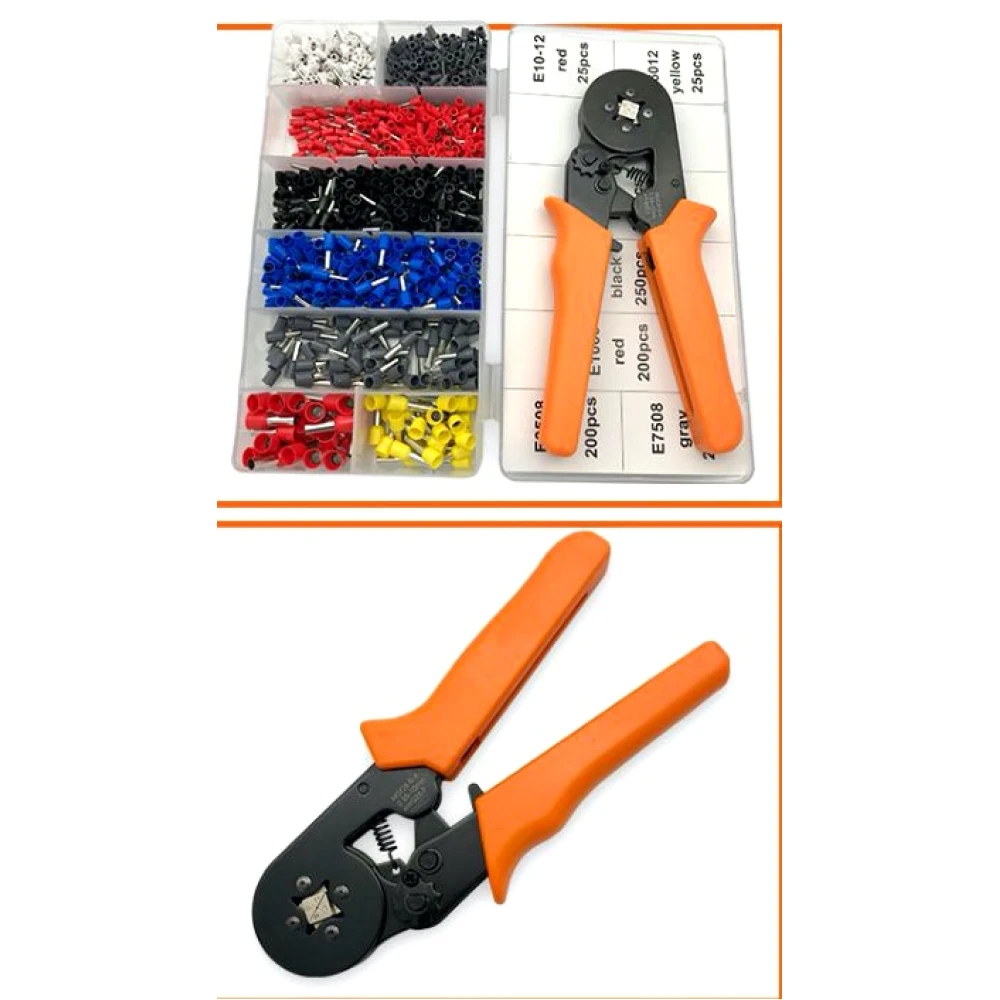 Krimpovací kleště s koncovkami 0.25-10 mm² - sada 1200 ks