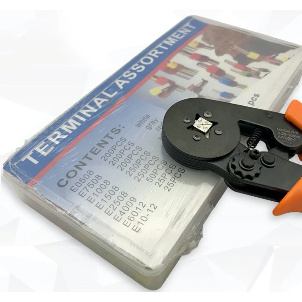 Krimpovací kleště s koncovkami 0.25-10 mm² - sada 1200 ks