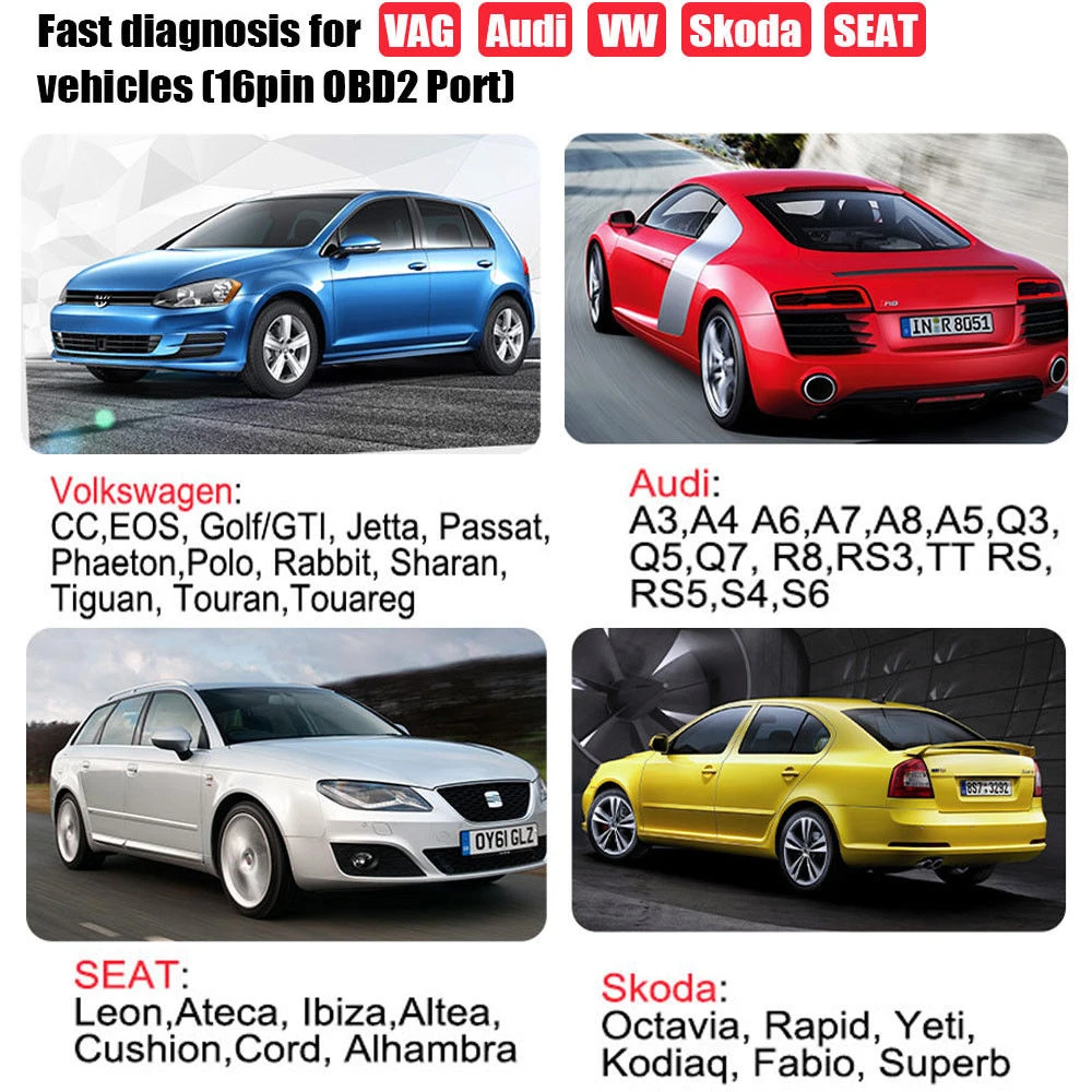 Ancel VD500 OBD2 pro VW, Audi, Seat a Skoda - čtečka chybových kódů
