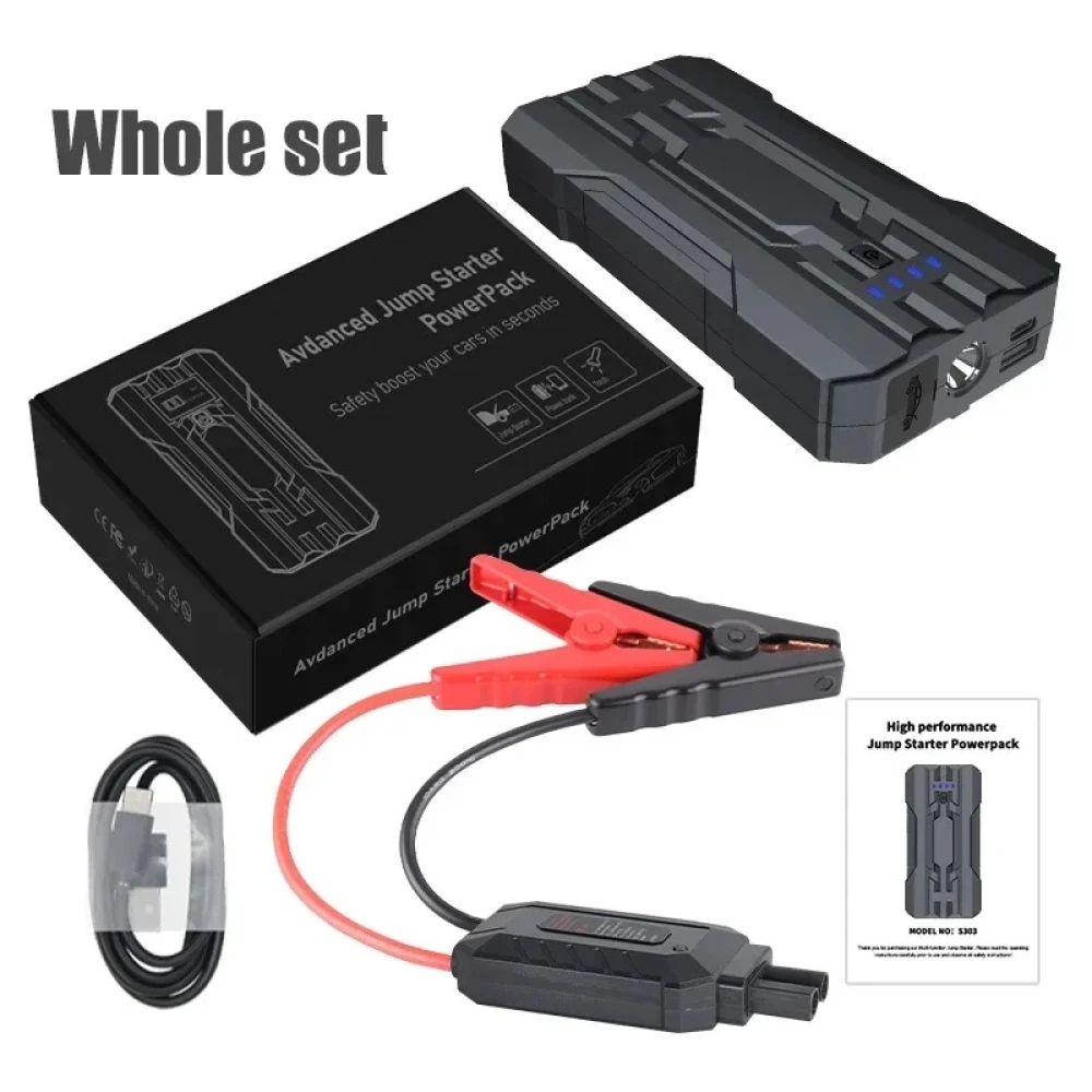 Startér autobaterie 8000mAh Jumpstarter S301 kompaktní a bezpečný s LED SOS svítilnou