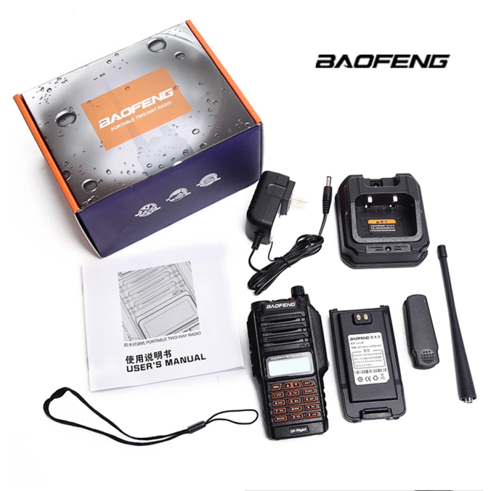 Baofeng UV9R Plus vysílačka s dlouhým dosahem a 160 kanály VHF/UHF