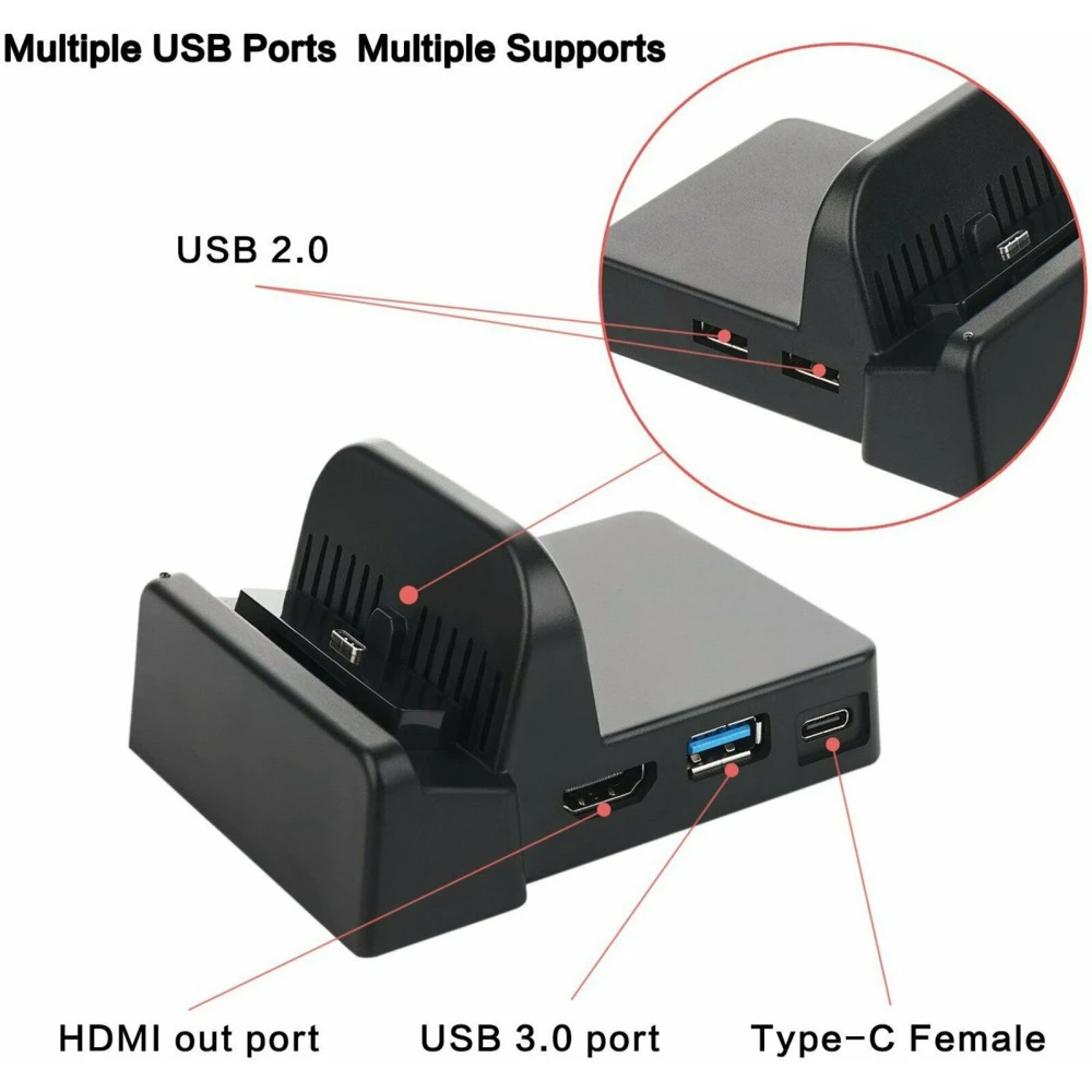 Přenosný dock pro Nintendo Switch - kompaktní mini HDMI USB dock