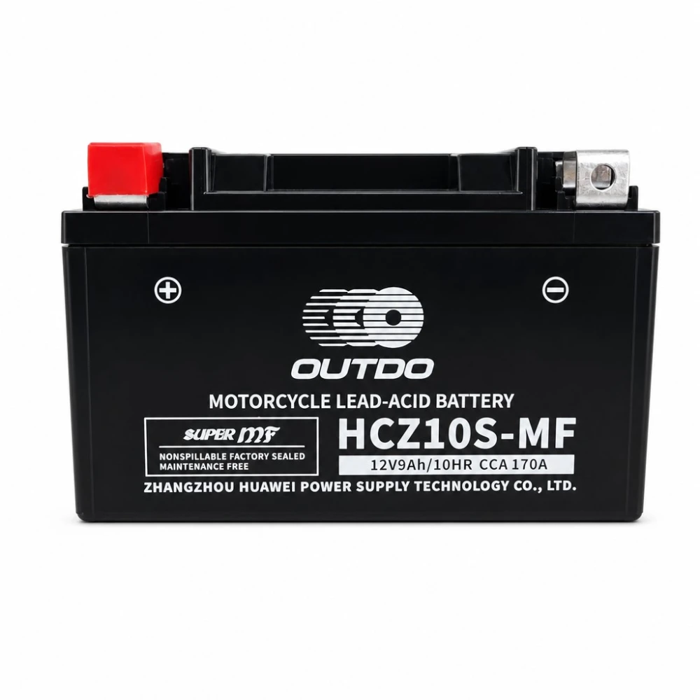 Motocyklová baterie AGM 12V 9Ah OUTDO HCZ10S-MF - Kompatibilní Yuasa YTZ10S(-BS) / GTZ10S / ETZ10S