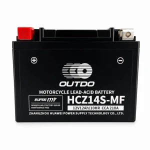 Motobaterie AGM 12V 12Ah OUTDO HCZ14S-MF - Kompatibilní Yuasa YTZ14S(-BS) / GTZ14S / ETZ14S