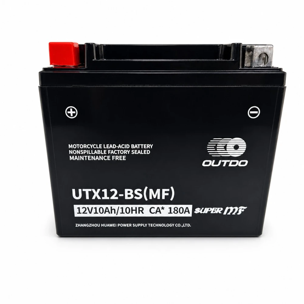 Motobaterie AGM 12V 10Ah OUTDO UTX12-BS(MF) - Kompatibilní Yuasa YTX12-BS / GTX12-BS / ETX12-BS