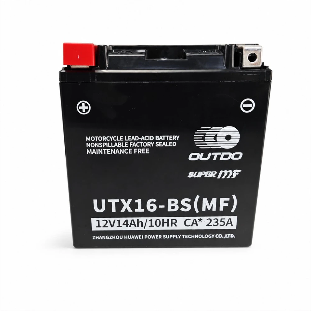 Motobaterie AGM 12V 14Ah OUTDO UTX16-BS(MF) - Kompatibilní Yuasa YTX16-BS / GTX16-BS / ETX16-BS / 16-B