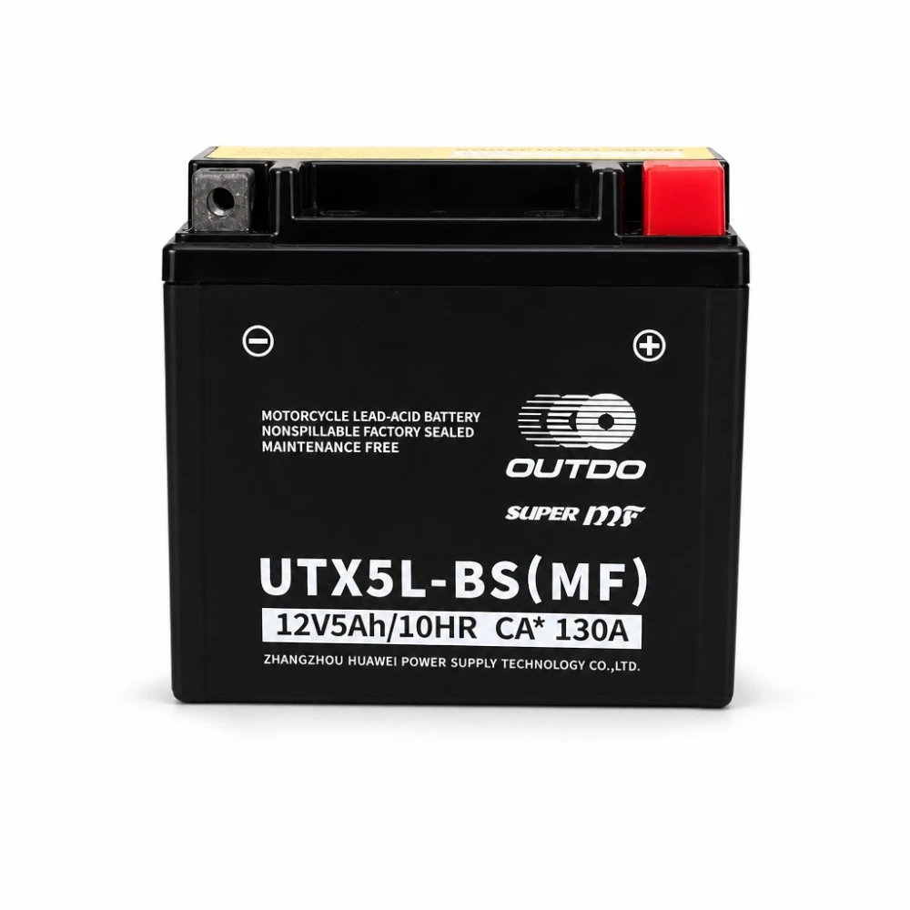 Motobaterie AGM 12V 5Ah OUTDO UTX5L-BS(MF) - Kompatibilní Yuasa YTX5L-BS / GTX5L-BS / ETX5L-BS