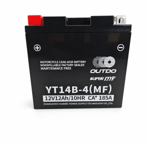 satkit Motobaterie AGM 12V 12Ah OUTDO YT14B-4(MF) - Kompatibilní Yuasa YT14B-BS / GT14B-BS / GT14B-4 / ETZ14B-BS / ET14B-4