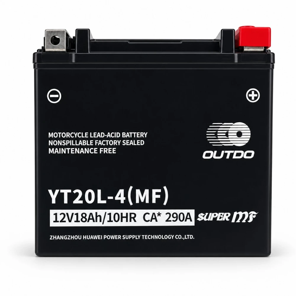 Motobaterie AGM 12V 18Ah OUTDO YT20L-4(MF) - Kompatibilní Yuasa YTX20L-BS / GTX20L-BS / ETX20L-BS / Y50-N18L-A