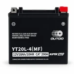 Motobaterie AGM 12V 18Ah OUTDO YT20L-4(MF) - Kompatibilní Yuasa YTX20L-BS / GTX20L-BS / ETX20L-BS / Y50-N18L-A