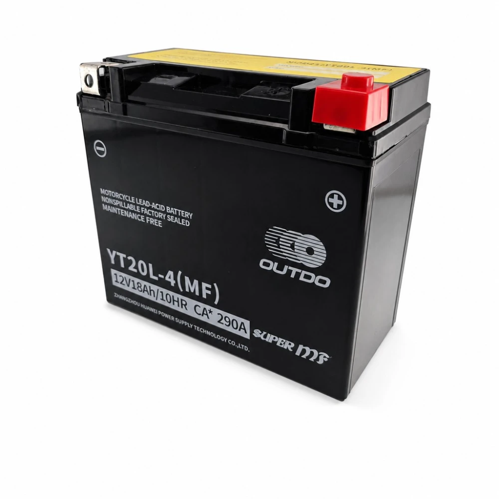 Motobaterie AGM 12V 18Ah OUTDO YT20L-4(MF) - Kompatibilní Yuasa YTX20L-BS / GTX20L-BS / ETX20L-BS / Y50-N18L-A