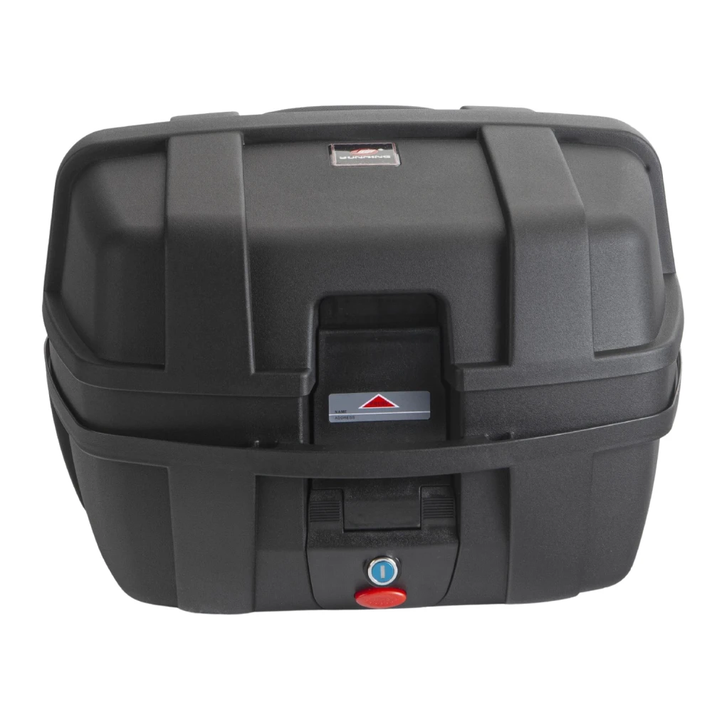 Vista lateral del baúl portacascos universal para motos 39L YM-0839