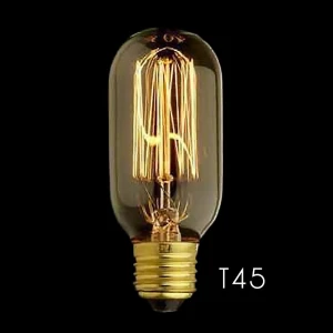 Vintage Edison T45 E27 40W žárovka s vláknem pro industriální dekor