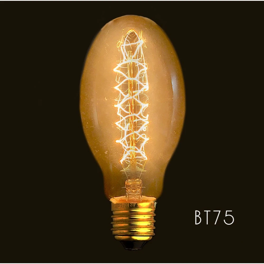 Vintage Edison filamentová žárovka BT75 E27 40W pro industriální dekor