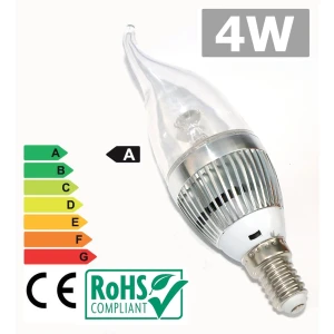 LED žárovka E14 4W 6500K s jasným světlem
