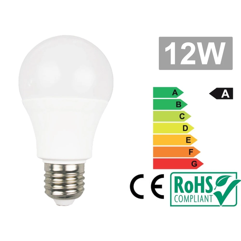 LED žárovka E27 12W 6500K – jasné bílé světlo
