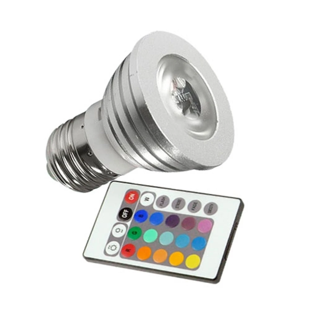 LED žárovka RGB E27 3W s dálkovým ovládáním pro všestranné osvětlení