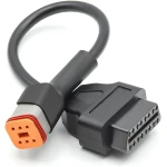 Adaptér kabel Harley Davidson OBD1 6 pinů na OBDII 16 pinů pro diagnostiku