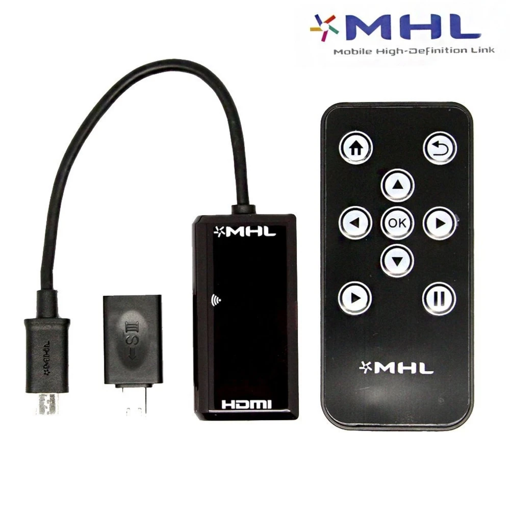 MHL na HDMI adaptér s ovladačem pro Galaxy S2, S3, S4, S5, Note 2 a HTC One