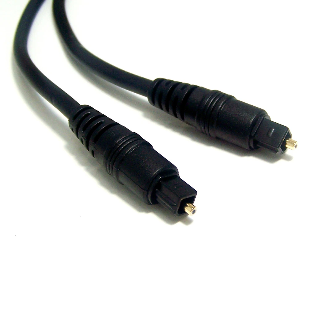 Toslink optický audio kabel 2 metry černý samec/samec pro konzole a audio