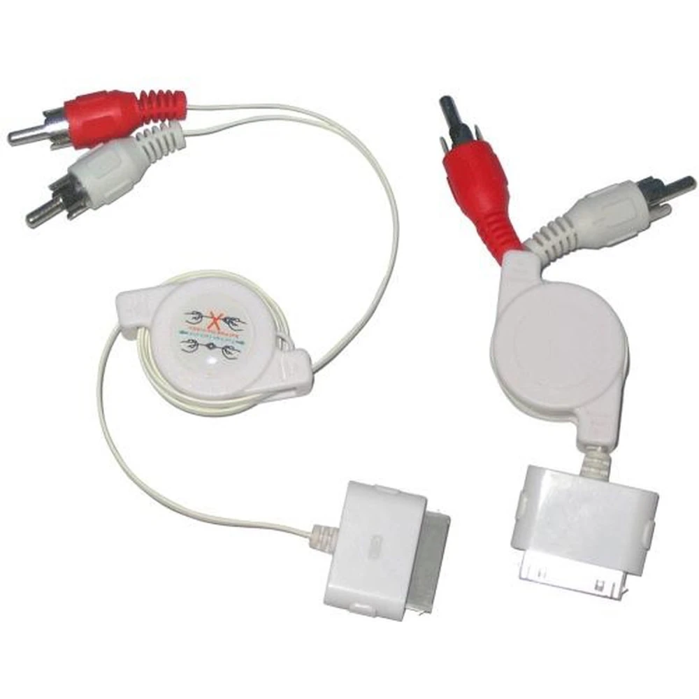 Retrakční stereo kabel pro iPod, iPhone, iPad kompatibilní s Dock Connector