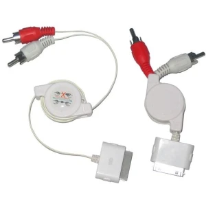 Retrakční stereo kabel pro iPod, iPhone, iPad kompatibilní s Dock Connector