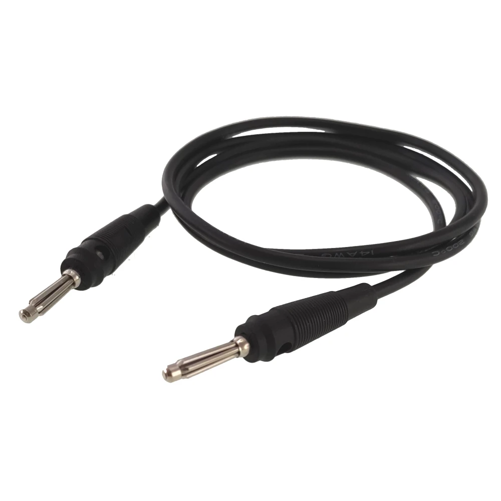Banánkový měřicí kabel samec-samec 4mm 1m černý 14AWG