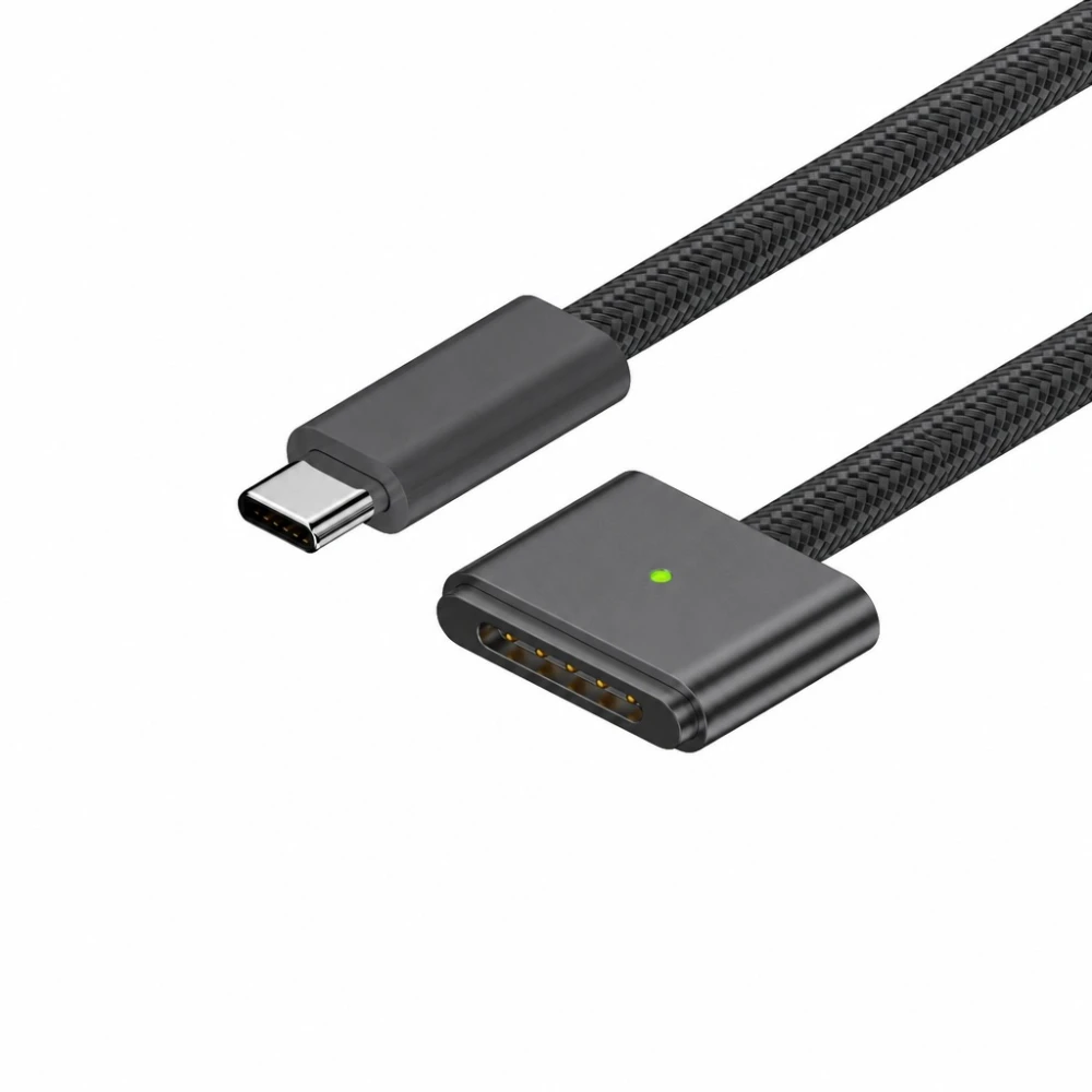 Kabel USB-C na MagSafe 3 140W pro MacBook Pro a Air – 2 m opletený, Vesmírně šedá