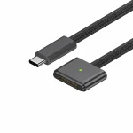 Kabel USB-C na MagSafe 3 140W pro MacBook Pro a Air – 2 m opletený, Vesmírně šedá