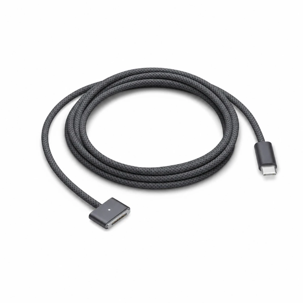 Kabel USB-C na MagSafe 3 140W pro MacBook Pro a Air – 2 m opletený, Vesmírně šedá