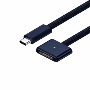 Kabel USB-C na MagSafe 3 140W pro MacBook Pro a Air – 2 m opletený, Půlnoční