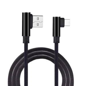 USB-C kabel pro mobil, rychlé nabíjení 1 m, odolný nylon, černý