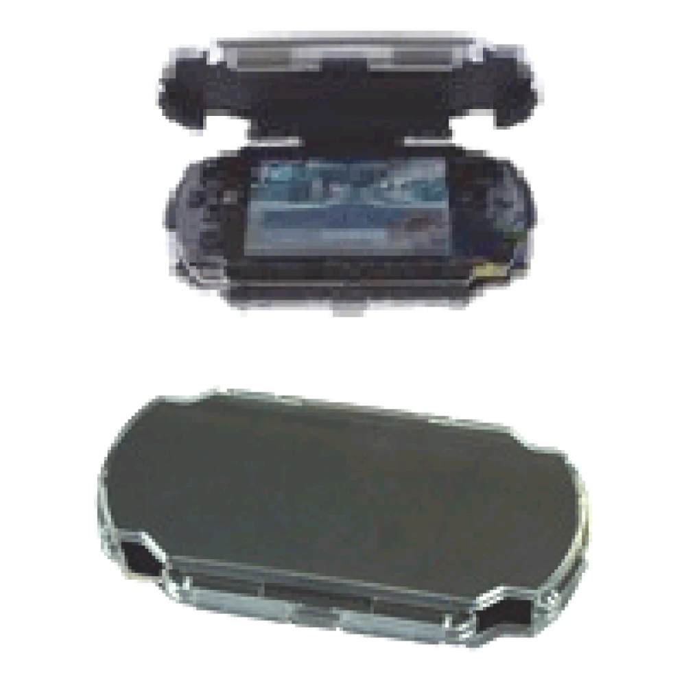 Ochranné plastové pouzdro pro PSP s nastavitelným víkem a integrovaným stojánkem