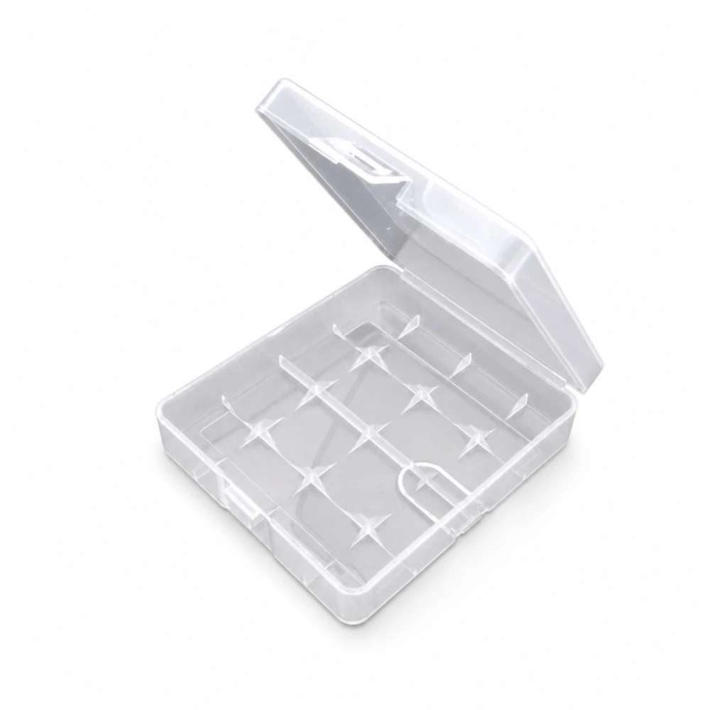 Krabička Držák Baterií 4× 18650 Průhledný Plast Skladování Ochrana