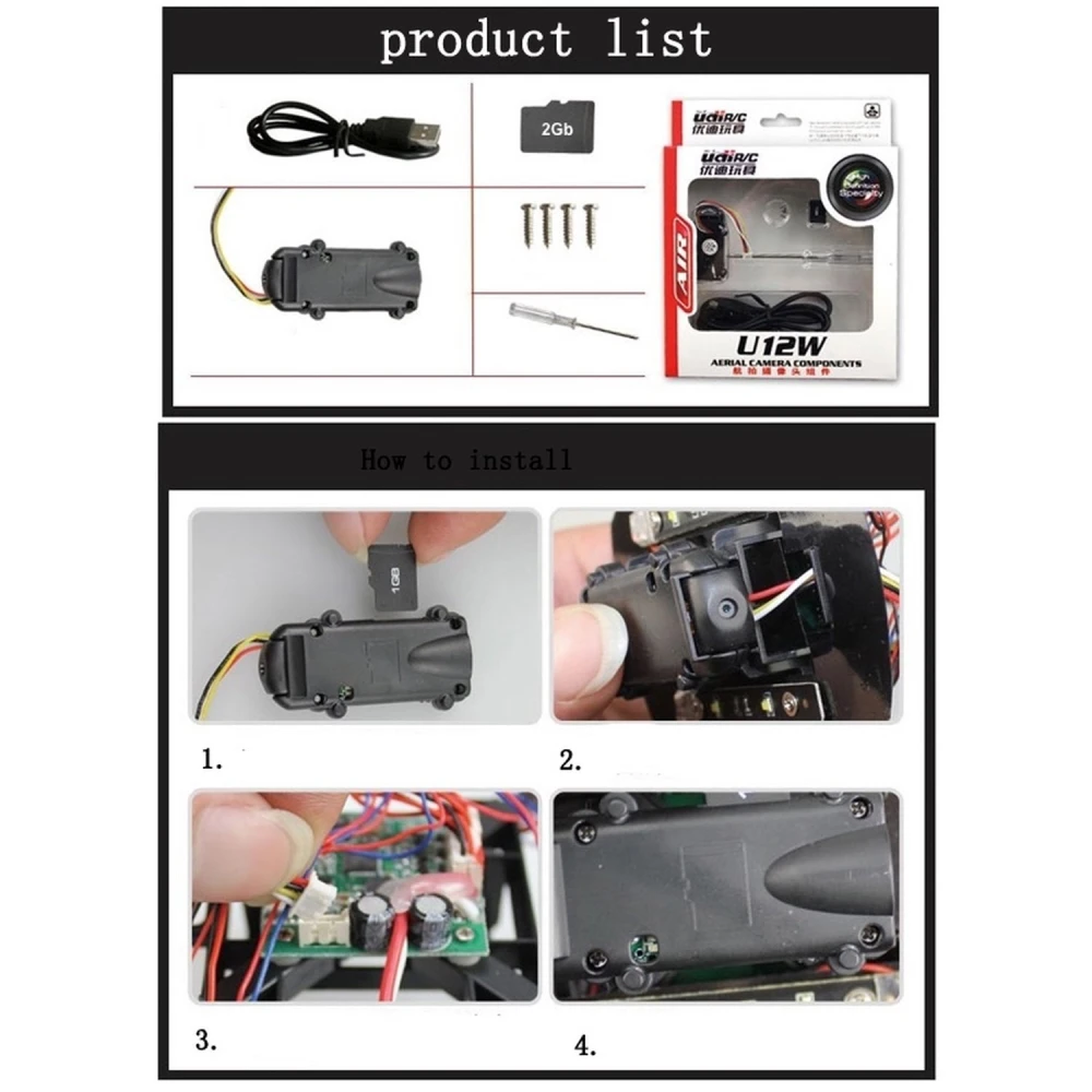 HD kamera pro kvadrokoptéru U12W kompatibilní s U818A a U829A
