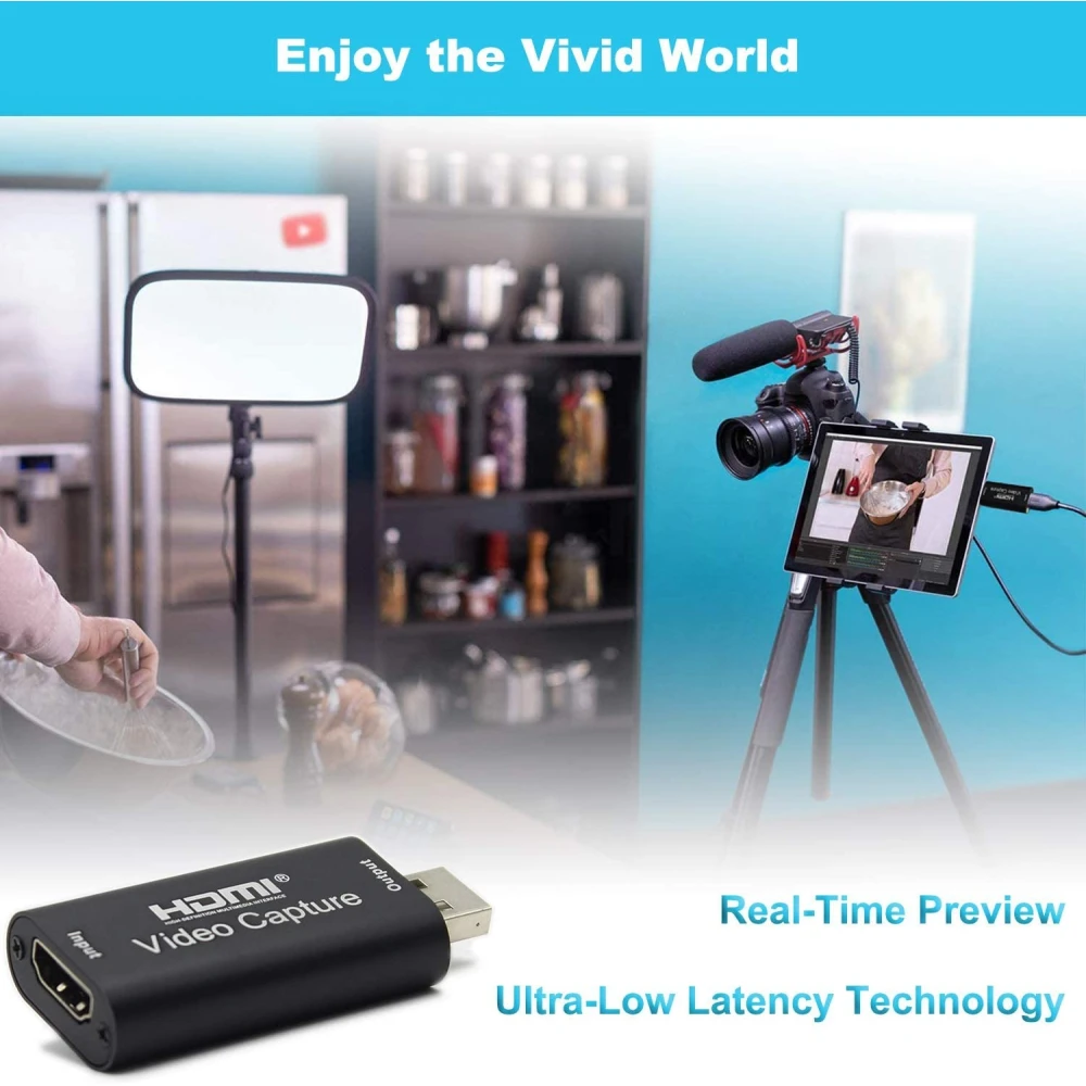 HDMI USB 1080P video capture card for streaming, gaming and video calls