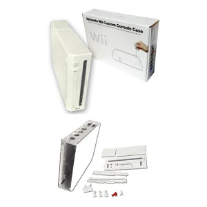 Kompletní bílý kryt Nintendo Wii s tlačítky a šrouby pro opravu