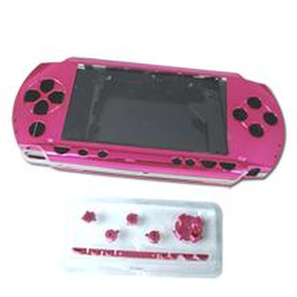 Růžový kompletní kryt PSP s tlačítky pro opravu a úpravu