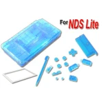 Náhradní kryt Nintendo DS Lite modrý průhledný s tlačítky a šroubky