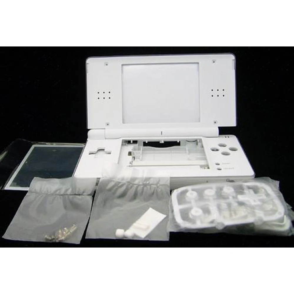 Bílý náhradní kryt Nintendo DS Lite s tlačítky a příslušenstvím
