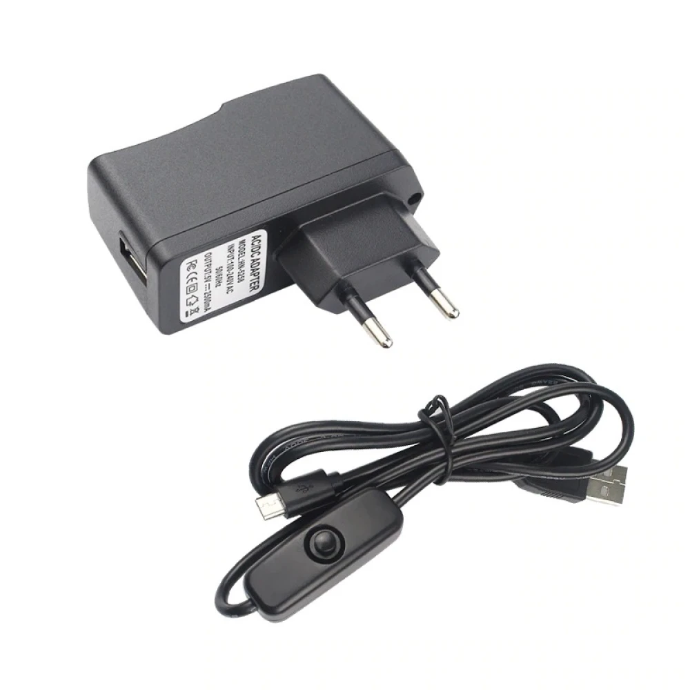Adaptador de corriente 5V 2.5A con cable USB para Raspberry Pi 1/2/3