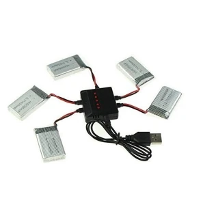 USB nabíječka pro 5 současně nabíjených baterií pro kvadrokoptéru Syma X5C a kompatibilní modely