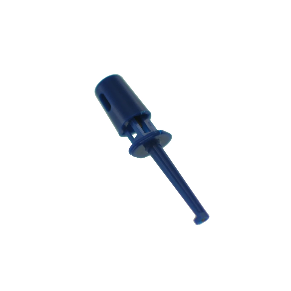 Modrý připojovací klip pro zkušební sondu s jednoduchými háčky 4 cm