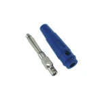 Modrý banánkový konektor 4mm BP4526 pro měřicí kabely a multimetry