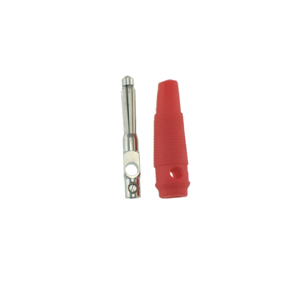 Červený banánkový konektor 4mm BP4526 pro měřicí kabely Satkit