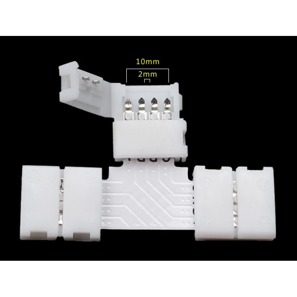 LED T konektor 4 pin 10mm 5050 RGB pro LED pásky YourLed
