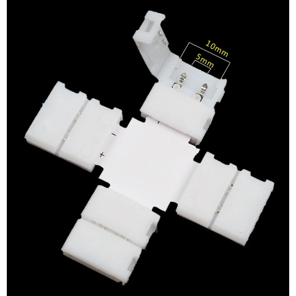 LED klipové X konektory 10mm 2Pin 5050 RGB pro LED pásky