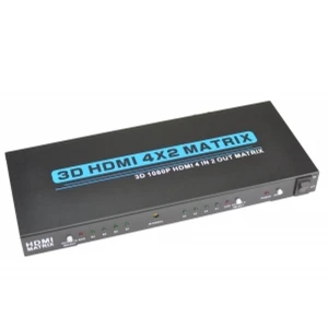 HDMI maticový přepínač 4x2 Full HD 1080p 3D s dálkovým ovladačem